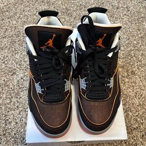 Jordan Men's Black and Orange High-Top Sneakers